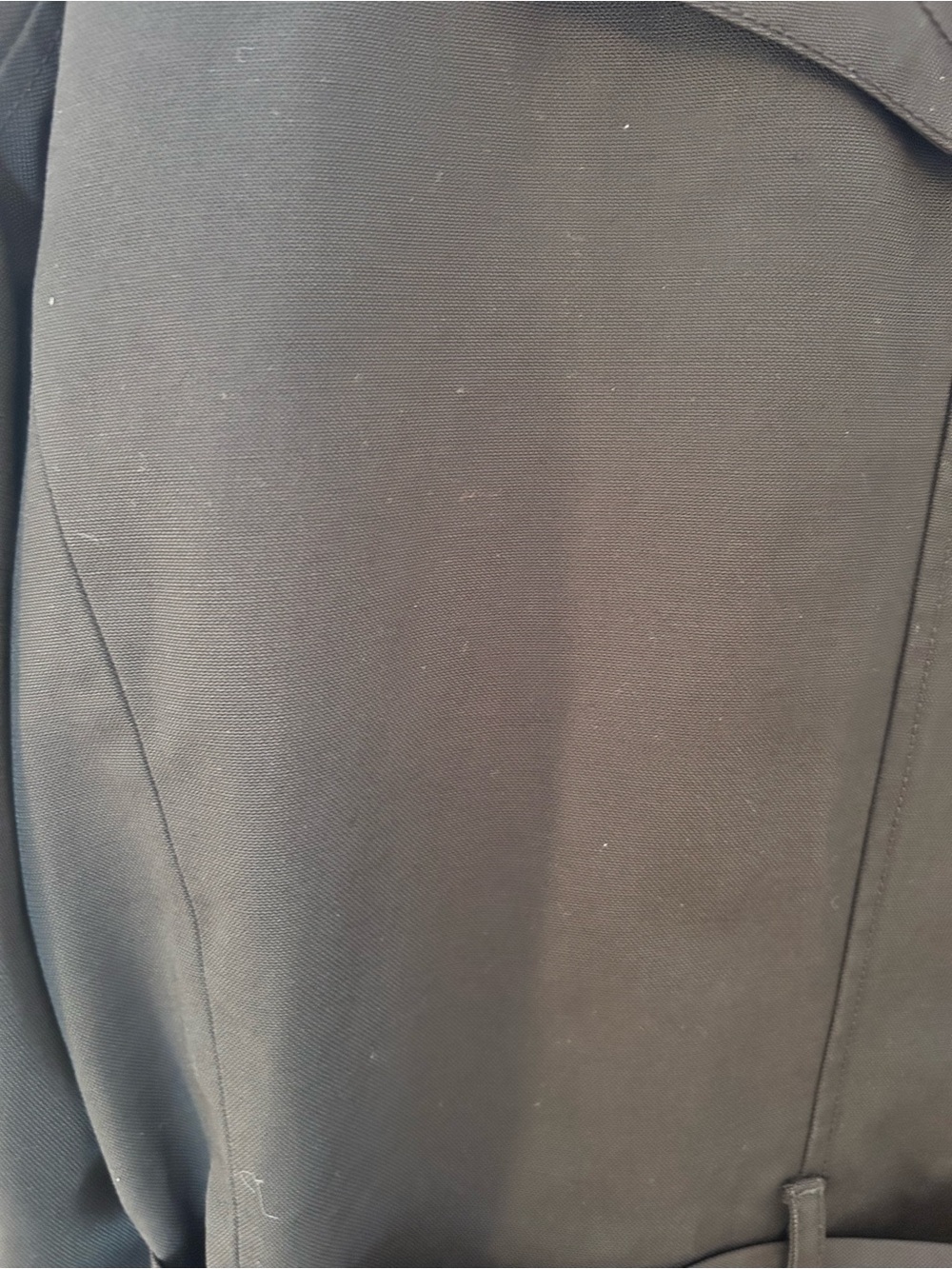 Men's Black Trench Coat with Belted Waist - Picture 6 of 10